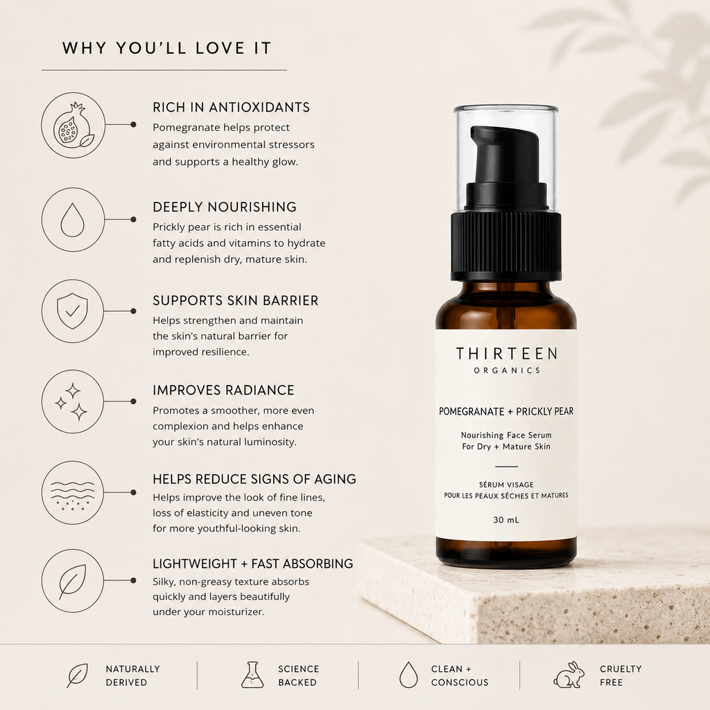 Pomegranate  + Prickly Pear Nourishing Face Serum For Dry + Mature Skin