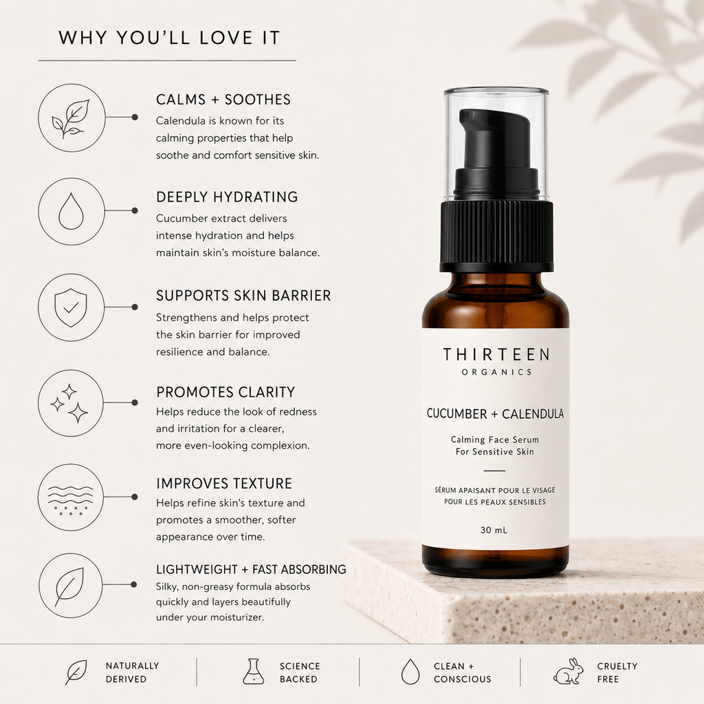 Cucumber + Calendula Calming Face Serum for Sensitive Skin