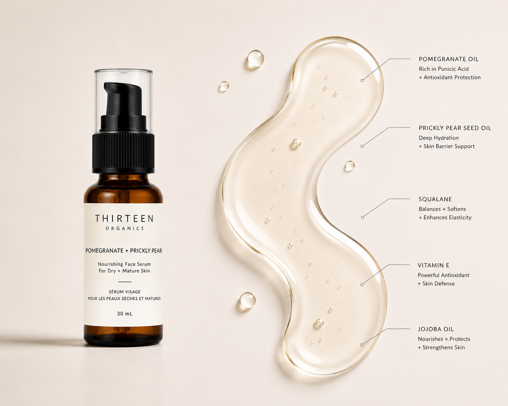 Pomegranate  + Prickly Pear Nourishing Face Serum For Dry + Mature Skin